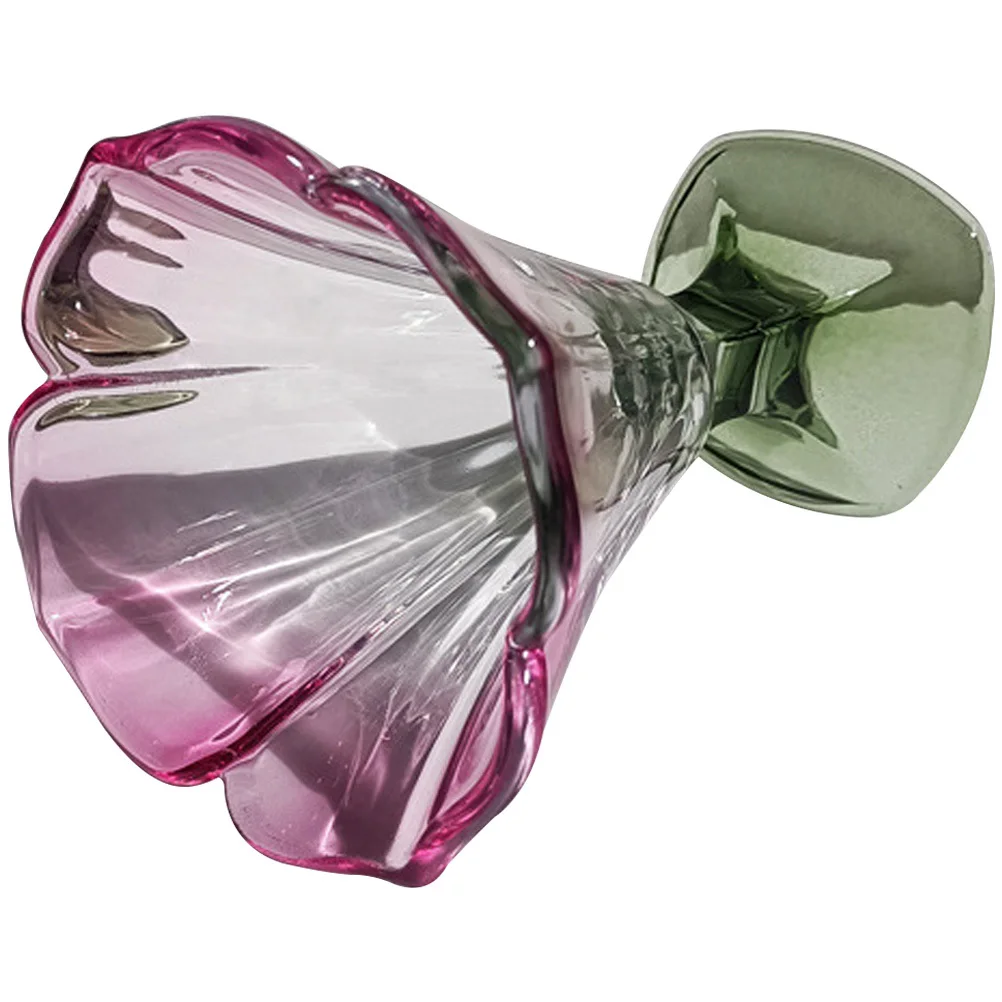 

Colorful Tulip Glass Cup Creative Reusable Serving Cup for Cold Drinks Coffee Latte Water Juice Smoothie Home Office Hotel