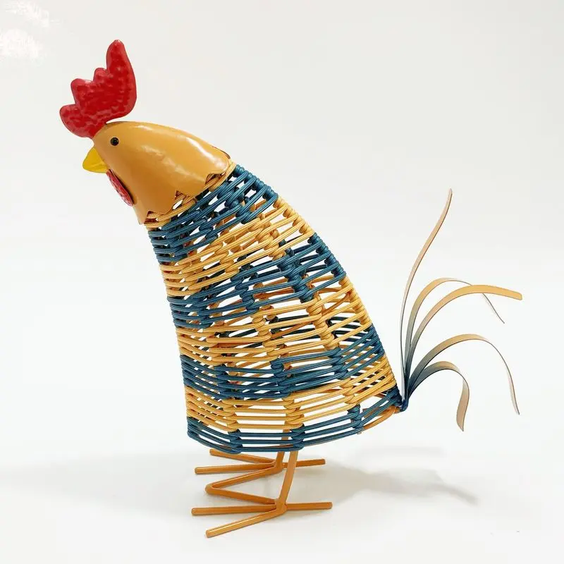 American-style rustic iron rooster garden ornament home balcony tabletop decoration iron art craft