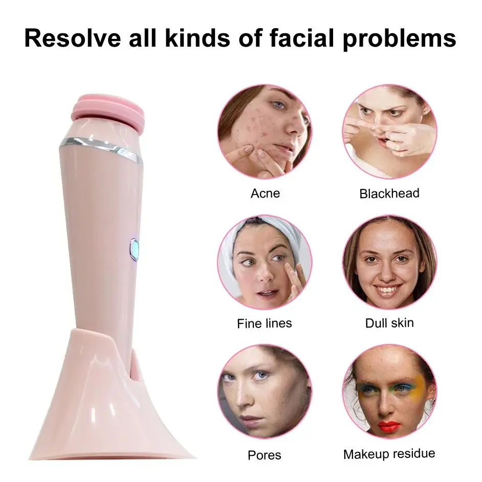 YUET WIN Elektrische gezichtsreinigingsborstel met 4 vervangende opzetborstels Gezicht Diepe reiniging Exfoliërende massage Huidverzorgingshulpmiddelen