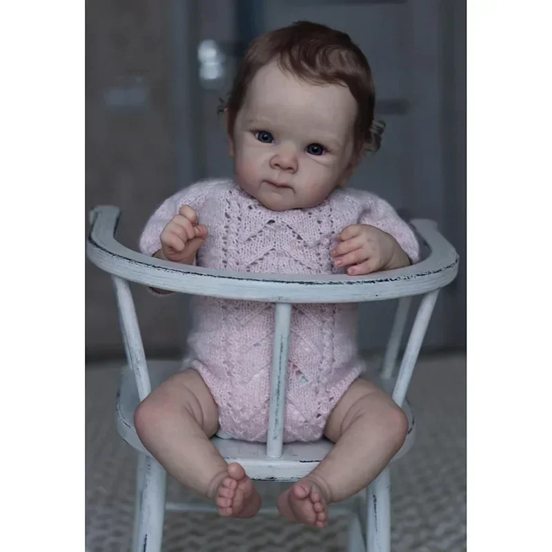 

45cm Handmade Real Looking Lifelike Cotton Body Baby Bettie with Hand Rooted Hair Vinyl Silicone Realistic Alive Girl Doll