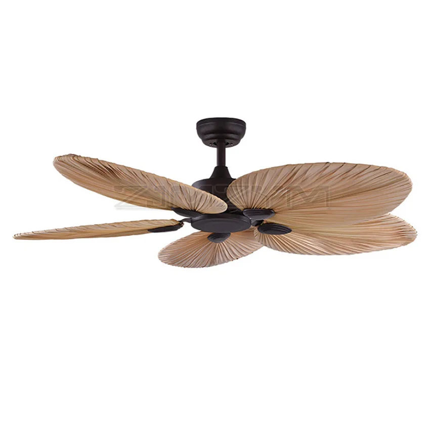 寝室用シーリングファン,52インチ,豪華な装飾,ヤシの葉,ファッショナブルなデザイン,長さ50cm,ダウンロッドは含まれていません