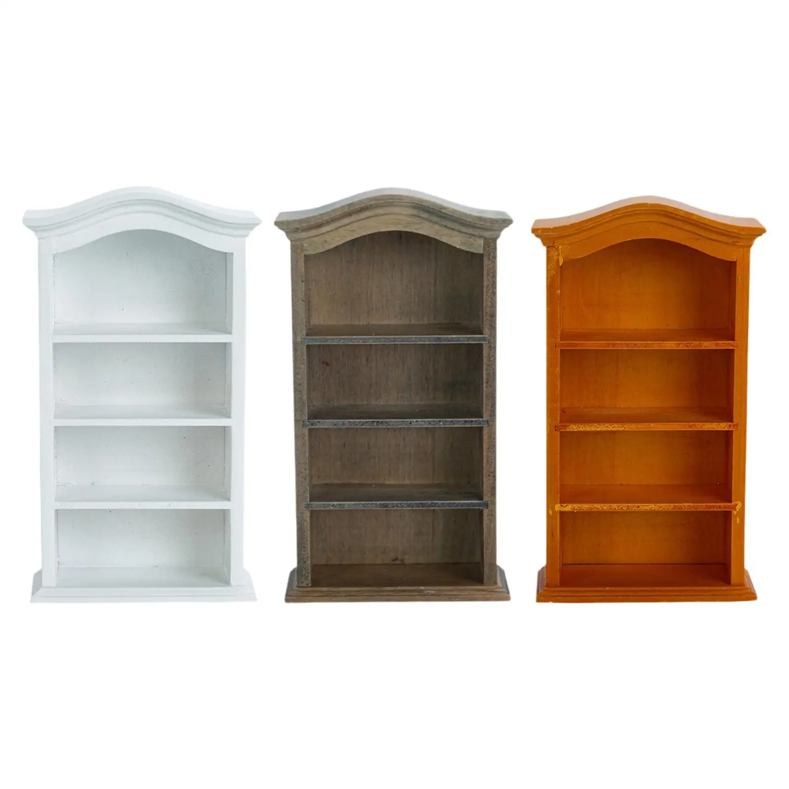 Miniature Dollhouse Bookcase Furniture,Dollhouse Accessory 1:12 1:6 Scale Four