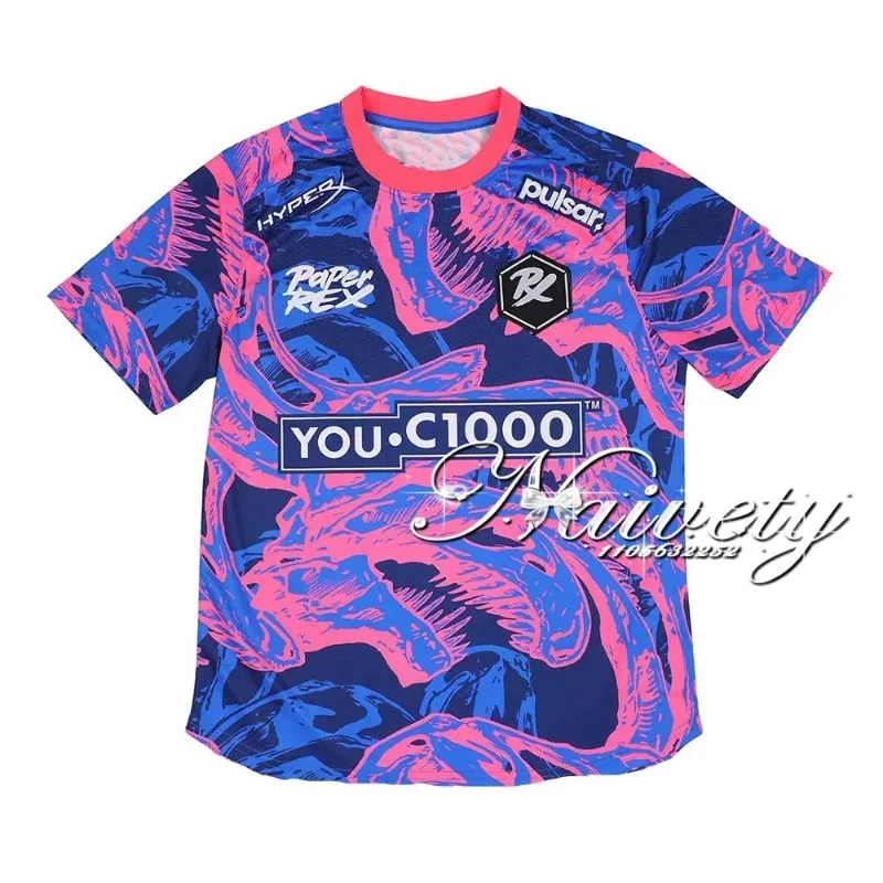 لباس غير رسمي للرجال ورقة ريكس Esports موحدة الملابس سريعة الجافة تنفس ثلاثية الأبعاد طباعة تي شيرتات قصيرة الاكمام PRX فريق Valorant تيز #2