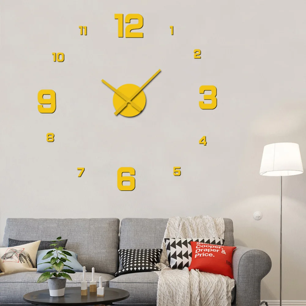 2024 New 3D Acrylic Mirror Wall Clock Sticker Fashion DIY Quartz Clocks Watch Home Decoration Living Room Stickers Home Decor