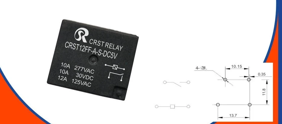 

Реле CRST12FF 4-контактное нормально разомкнутое 10А JH12F RWV5 YX206E NT77 834-1 А - F-C