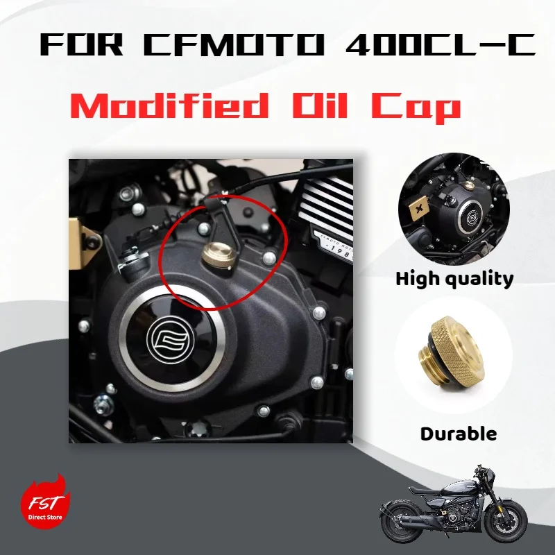 

For CFMOTO 450CLC engine modification, brass oil drain plug decorative nut cap is a special accessory.