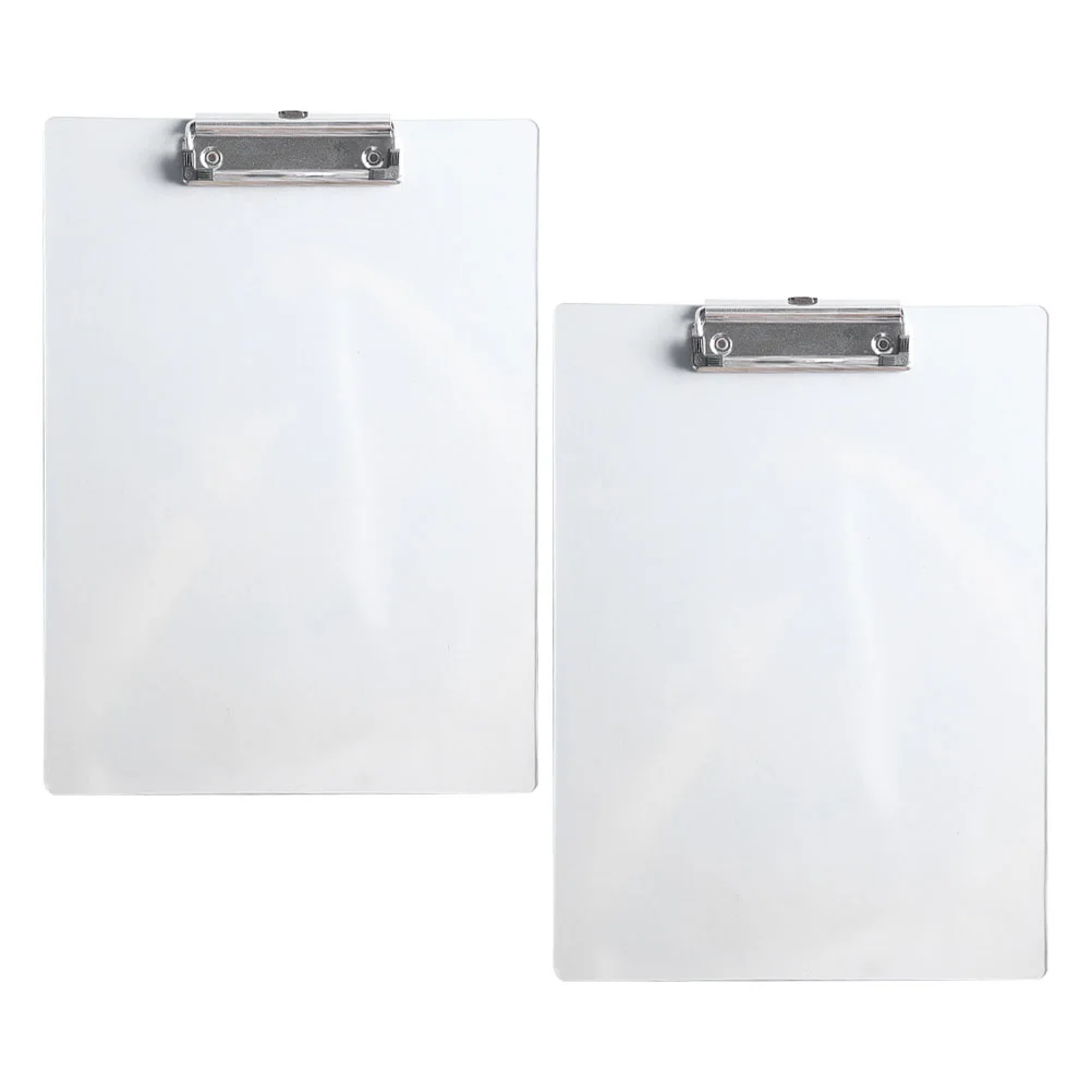 

2 Pcs Transparent Board Clip File Folder Office Clipboard Clear The Pet Document