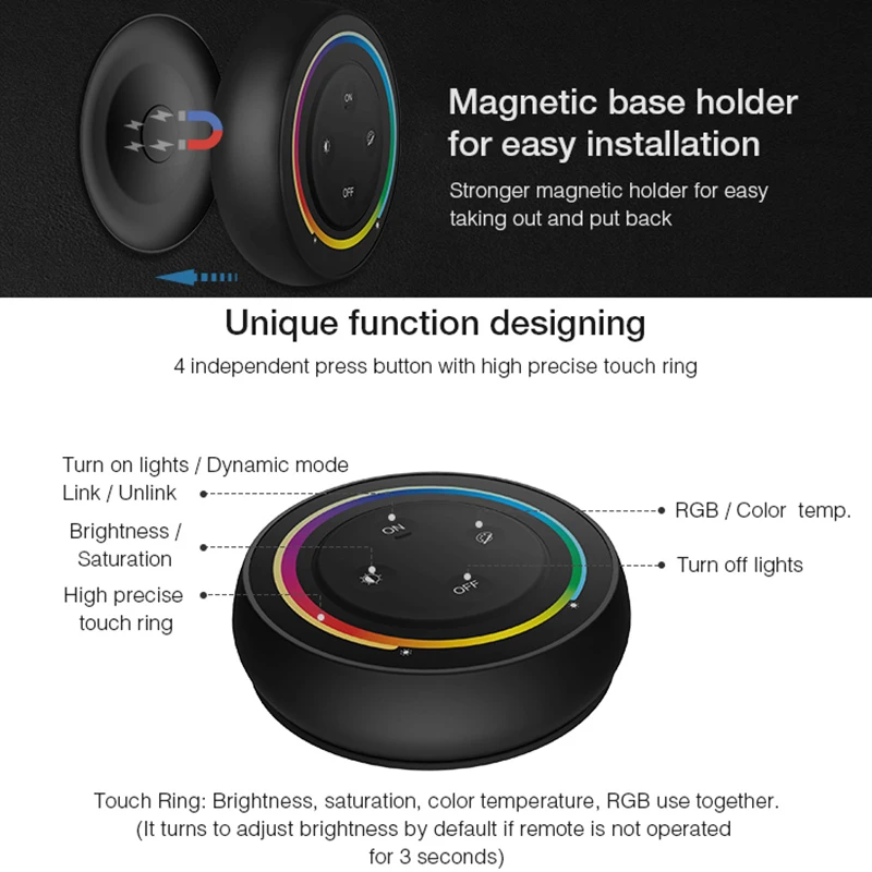 Miboxer S1/S2 3V 2.4G Sunrise Remote Control Rainbow Remote For Color Temperature/RGB/RGBW/RGB+CCT Led Controller Bulb Light