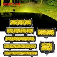 Barra de luz LED de trabajo de largo alcance, faros Led 4x4 todoterreno, focos ámbar de 12-24V, lámpara antiniebla de conducción para tractores, camiones y motocicletas