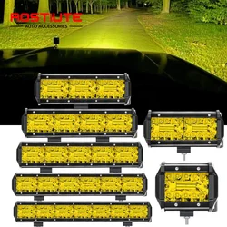 Long Range LED Work Light Bar 4X4 Offroad Led Headlights 12-24V Amber Spotlights Driving Fog Lamp for Tractors Truck Motorcycle