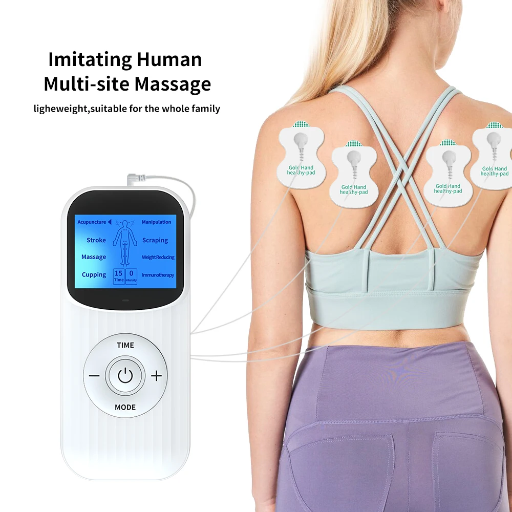 Health Care Digital Therapy Machine LCD Screen Full Body 4 Pads Slim Massager Acupuncture Body Neck Massager Electric TENS EMS