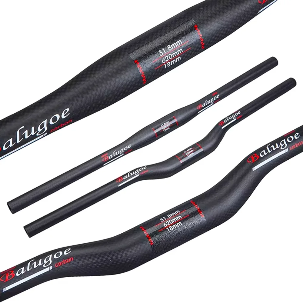 BALUGOE ألياف الكربون دراجة هوائية جبلية مقبض مستقيم مقبض ابتلاع تعديل الطرق الوعرة مع مقبض واحد 31.8 مللي متر 22.2 مللي متر ماتي #1