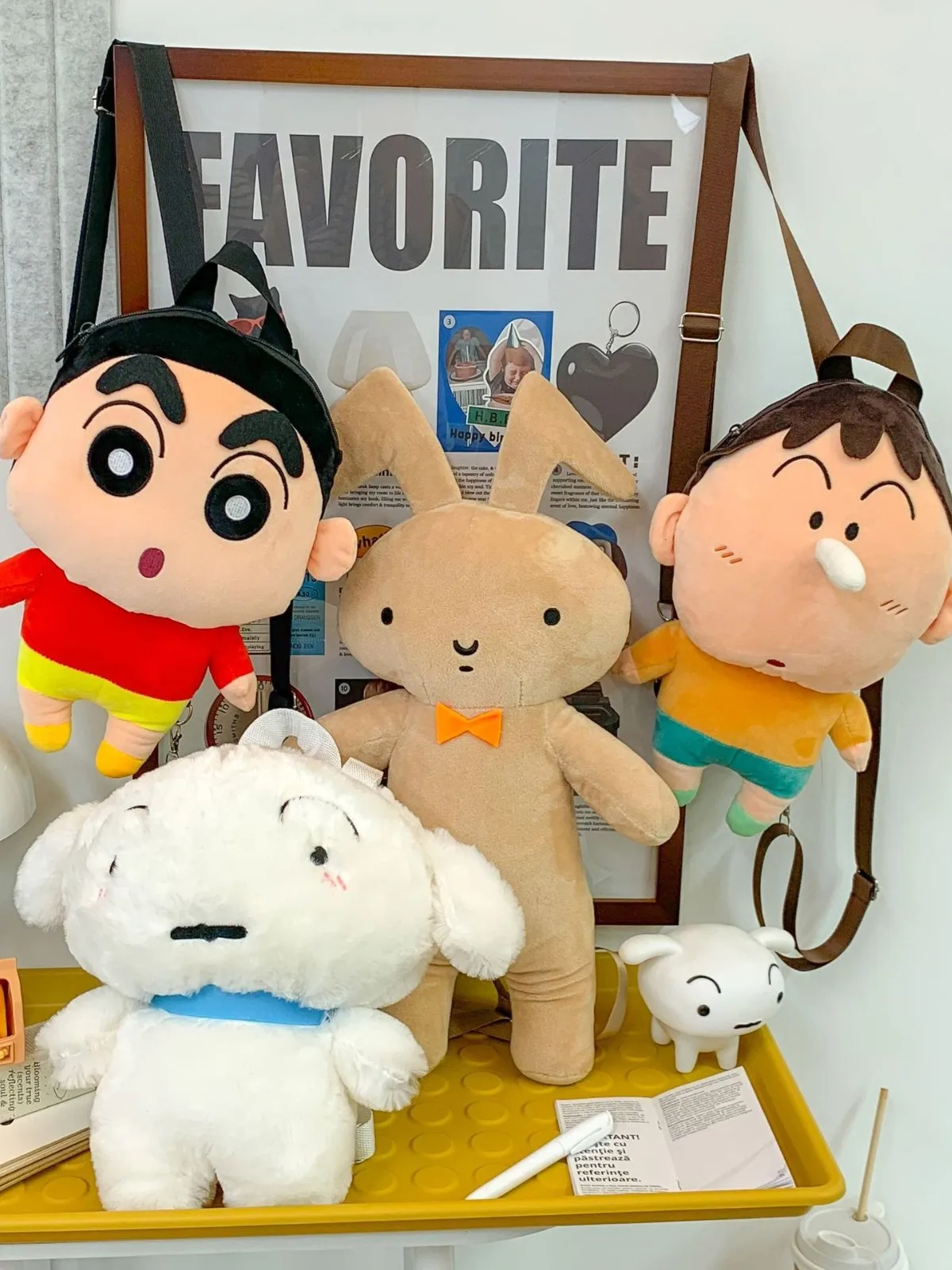 

Kawaii Crayon Shin-chan Character Backpack Shiro Cute Character Plush Backpack Girls' Gift