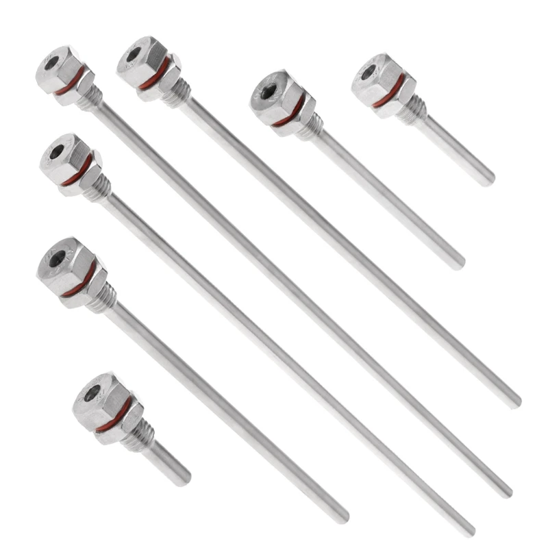 

367D Stainless Steel Thermowell M10X1.5 Threads for Temperature Sensors, Thermometer Instruments Thermowells 35-200mm