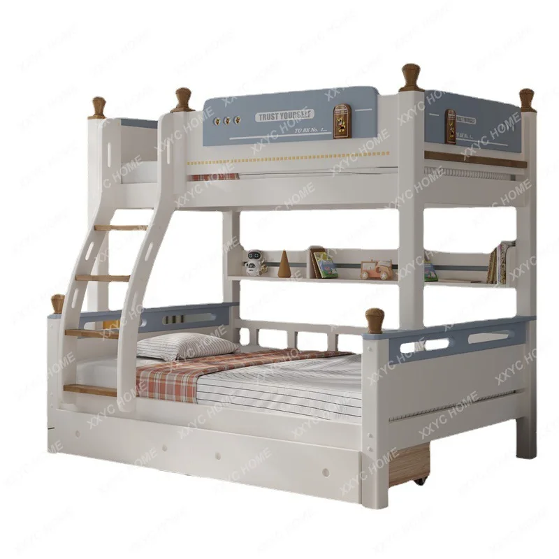 Children's Bed Bunk Bed Bunk Bed Adult Mother and Child Two-Layer Height-Adjustable Bed Upper and Lower Bunk Solid Wood Bed