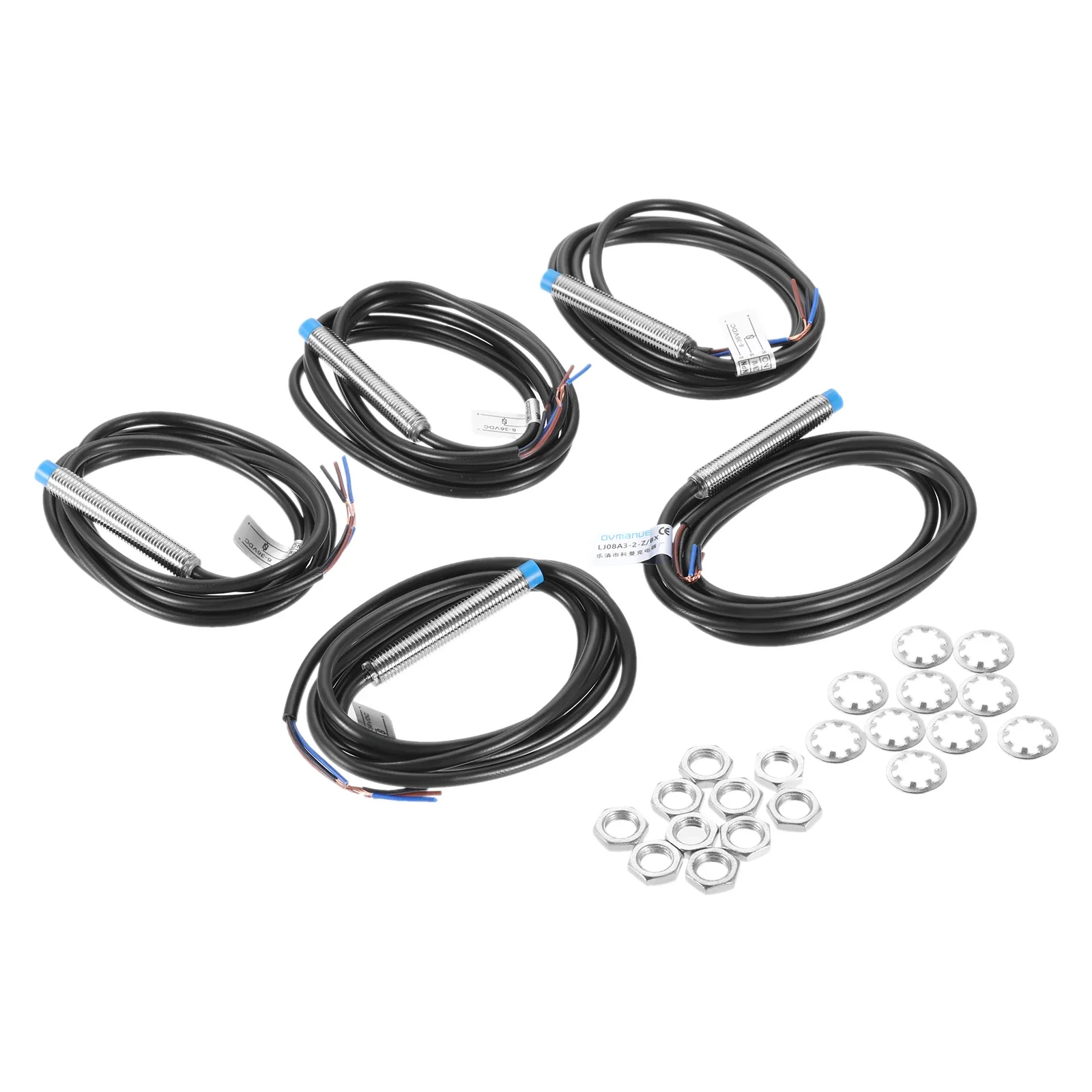

5Pcs Replacement LJ8A3-2-Z/BX NO Normally Open NPN Inductive Proximity Sensor Switch M8 Detector 2mm DC6V-36V 3 Wire
