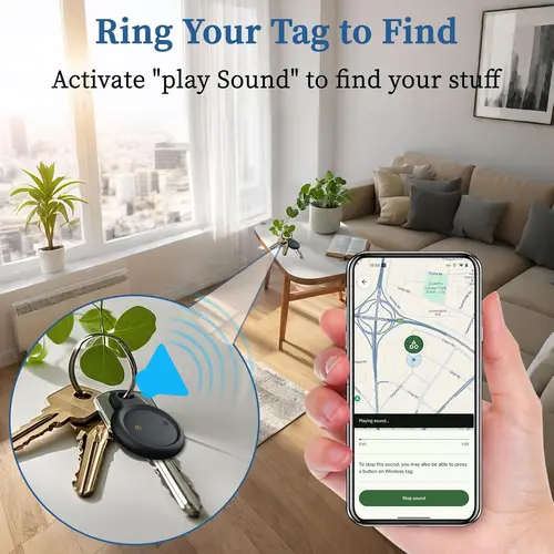 Imagen 2 del producto Etiqueta inteligente para rastreador Android Buscador de artículos Bluetooth Compatible con Google Find My Adecuado para llaves Equipaje Maletas Carteras