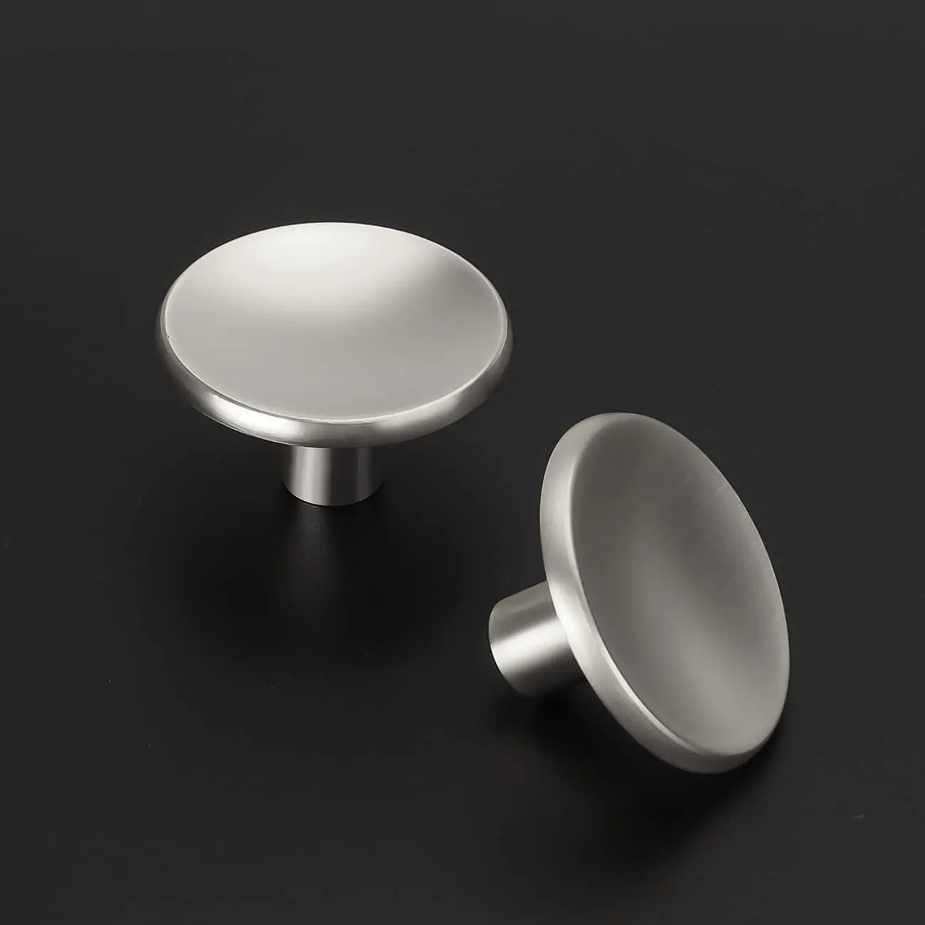 

Kitchen Cabinet Handles Brushed Nickel Drawer Pulls Door Knobs Round Dresser Knobs Solid Furniture Hardware Single Hole