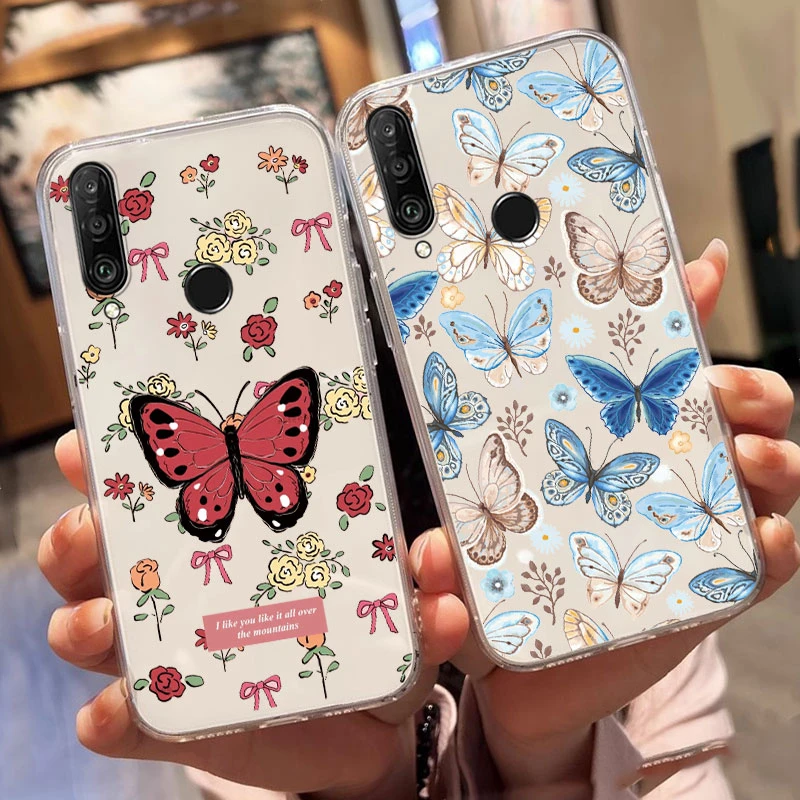 حافظة لهاتف هواوي Y6S 8A Y7 Y9 P30 P20 Pro P30 P20 Lite Nova 6 SE P Smart 2019 Honor 9X 9C غطاء شفاف فاخر