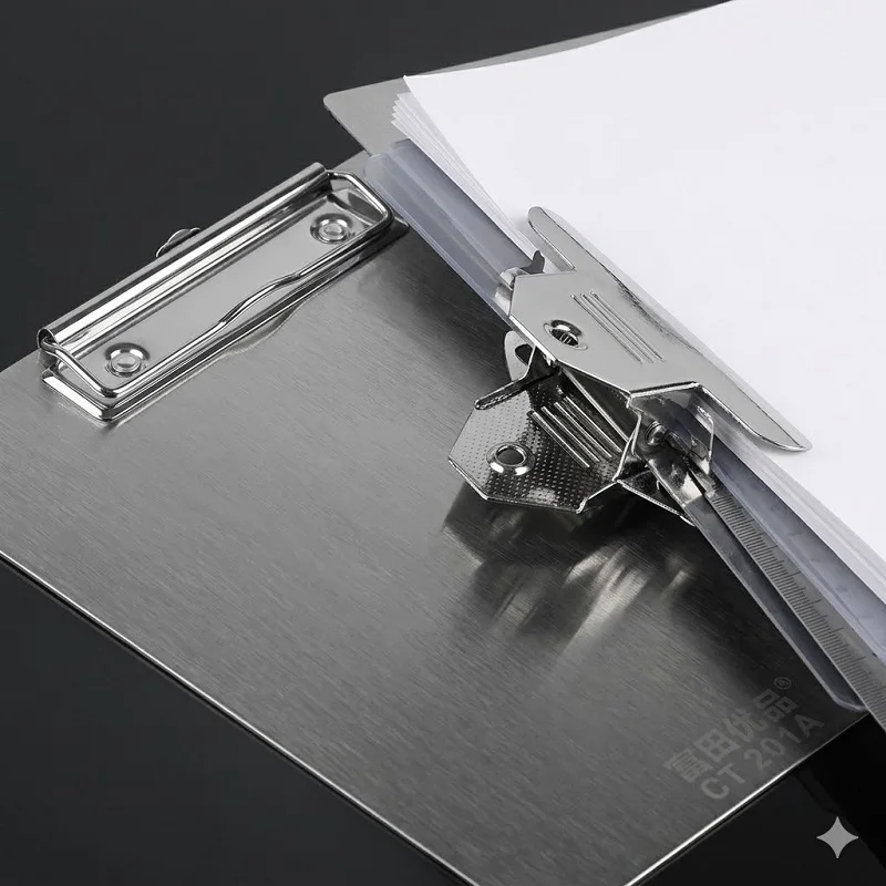 201 Stainless Steel Clipboard A4/A5 Writing Clip Board, Durable Pad for Note Taking and Document Organization, Metal File Holder