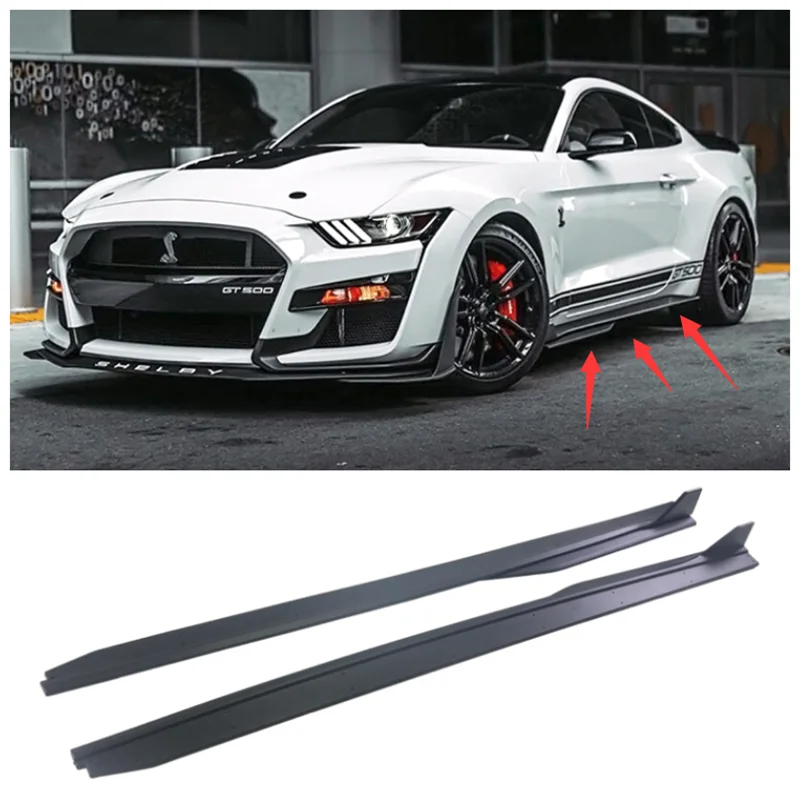 

Fits For Ford Mustang GT500 2018 2019 2020 2021 2022 High Quality ABS Matte Black Side Skirt Spoiler Kit Lip Bumper Cover