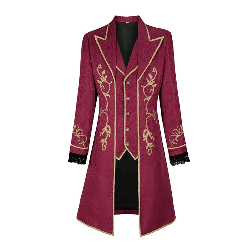 Medieval Renaissance Men Costume Pirate Cosplay Jacket Shirt Pants Viking Knight Men Medieval Leather Belt Bag Vintage Halloween - view 4