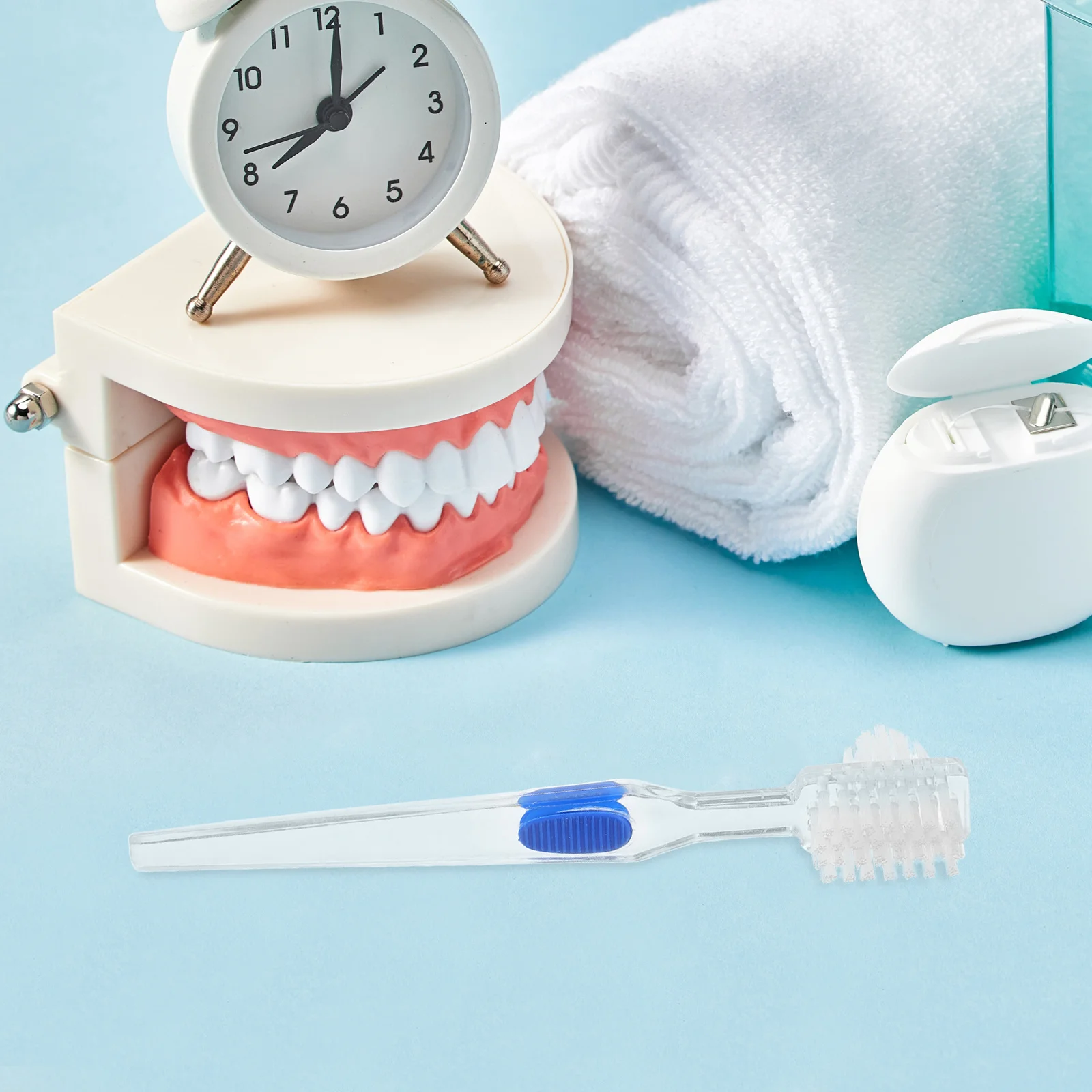 

3Pcs Double Sided Hard Denture Brush Toothbrush Fake Teeth Daily Cleaning Travel Use Denture Brush Hard Toothbrush for Dentures