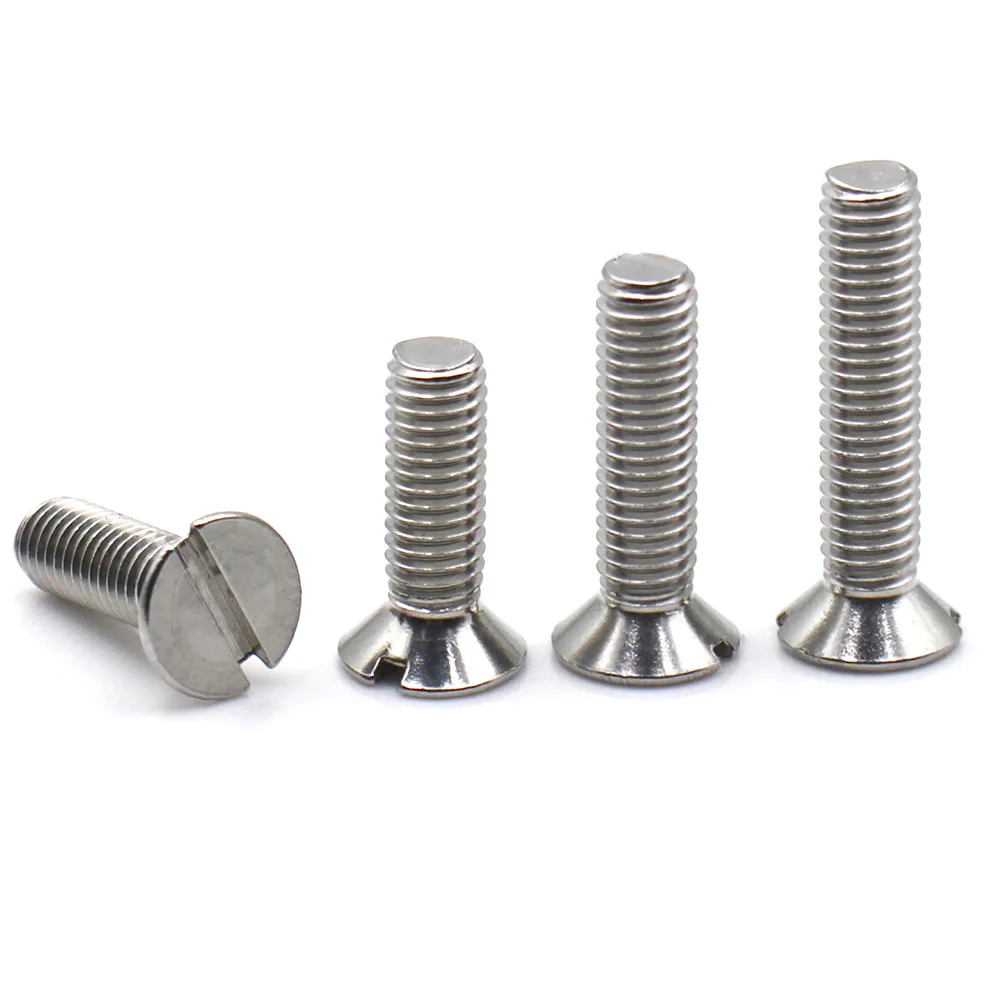 5/10/20pcs M1.6 M2 M3 M4 M5 M6 M8 304 Stainless Steel Slotted Countersunk Flat Machine Screws Gb68 Din963 Metric Bolts