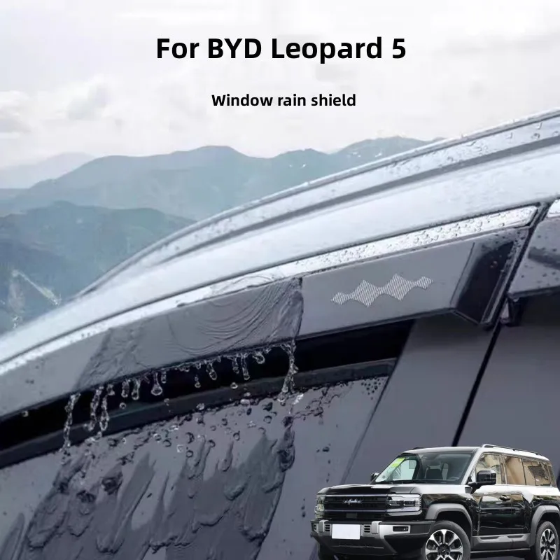 Car Window Rain Shield Window Light Blocking Waterproof Modification Strip For BYD Leopard 5 FangChengBao 5 2023 2024