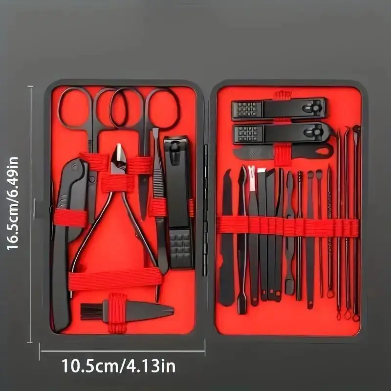 Juego de cortaúñas de 15 Uds., Kit de pedicura, cortaúñas de acero inoxidable, tijeras profesionales para uñas, Kit de aseo para manicura