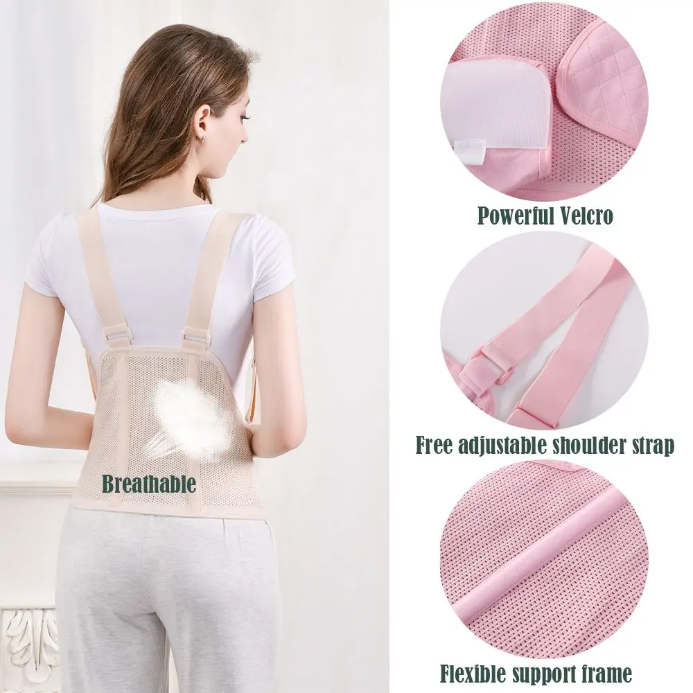 Adjustable Prenatal Support Belt Ultra-thin Breathable Maternity Belly Bands with Shoulder Pregnancy Abdominal Binder