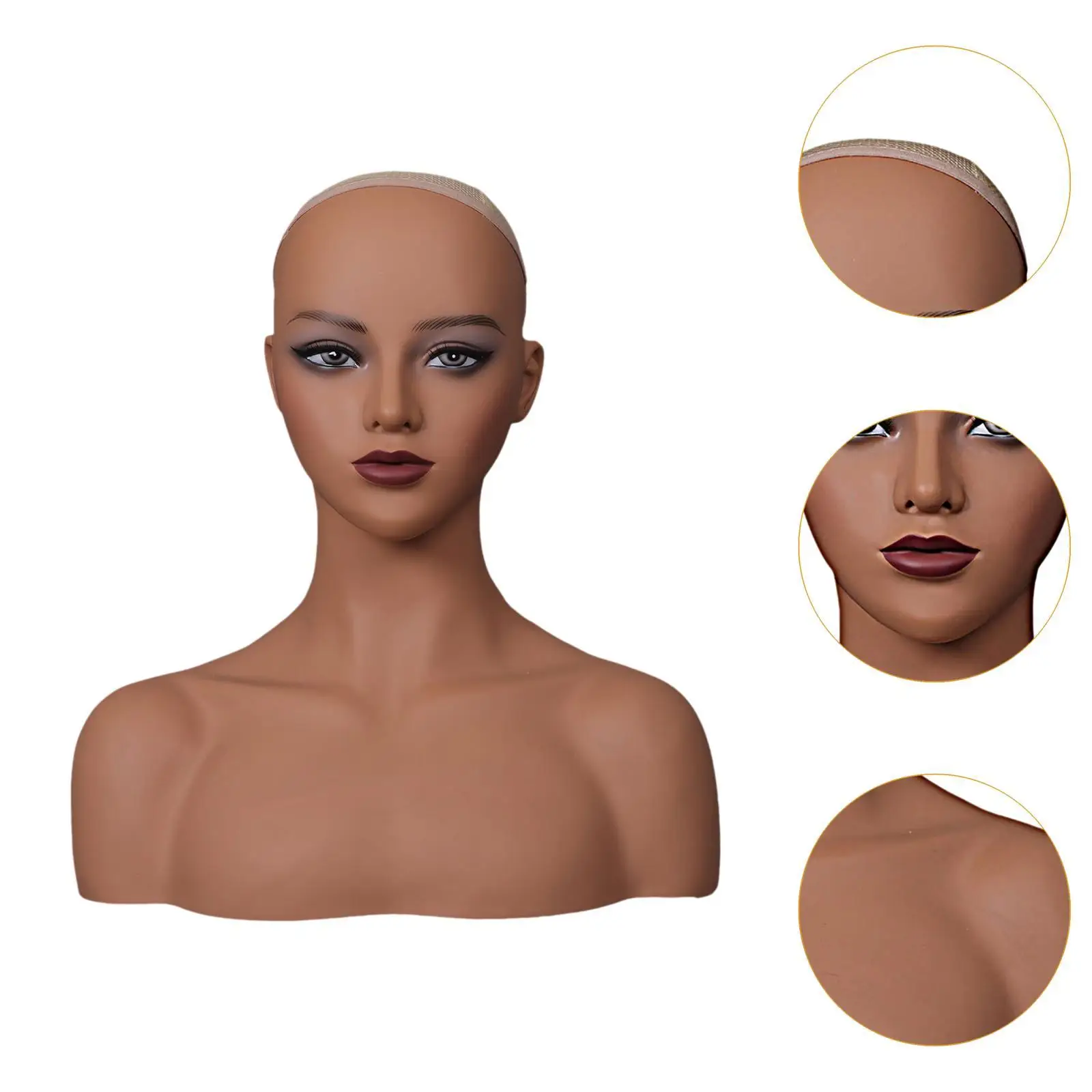 

Realistic Mannequin Head Wig Holder Multifunctional Wig Head Wig Display Stand
