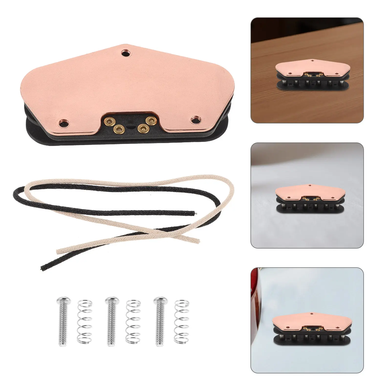 1Set Electric Guitar Humbucker Pickup Replacement Part DIY Set Small Dual-Rail Black Acoustic Guitar Pickup Instrument Repair