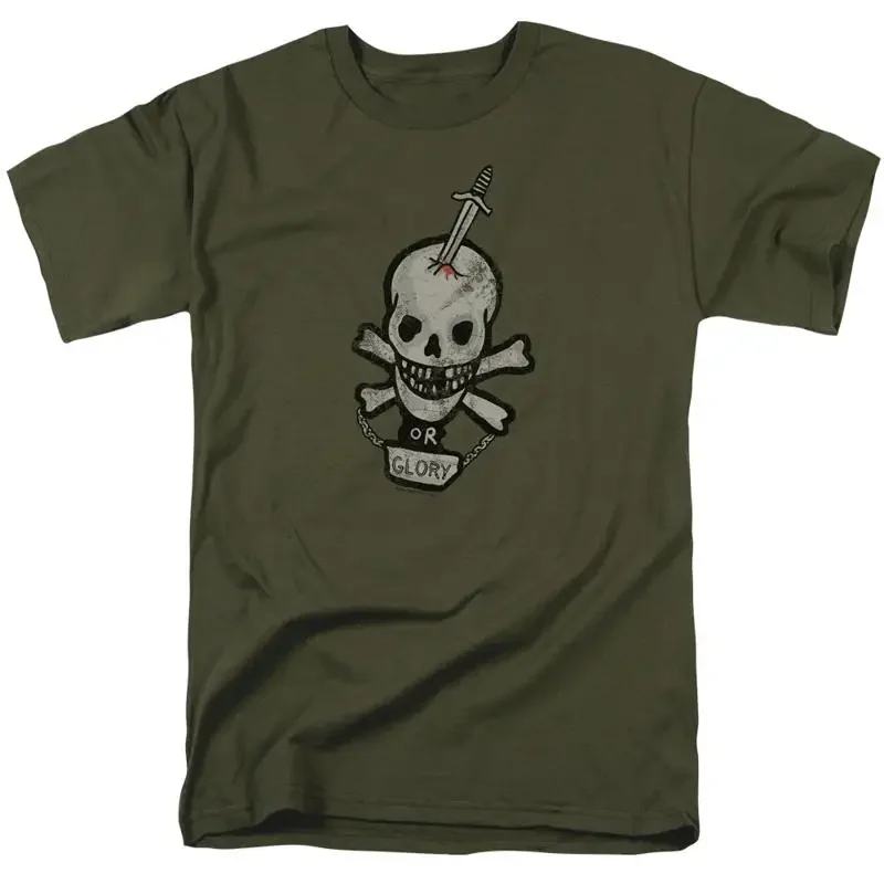 Alien Death or Glory T Shirt Mens License Movie Sci Fi Horror Military Green