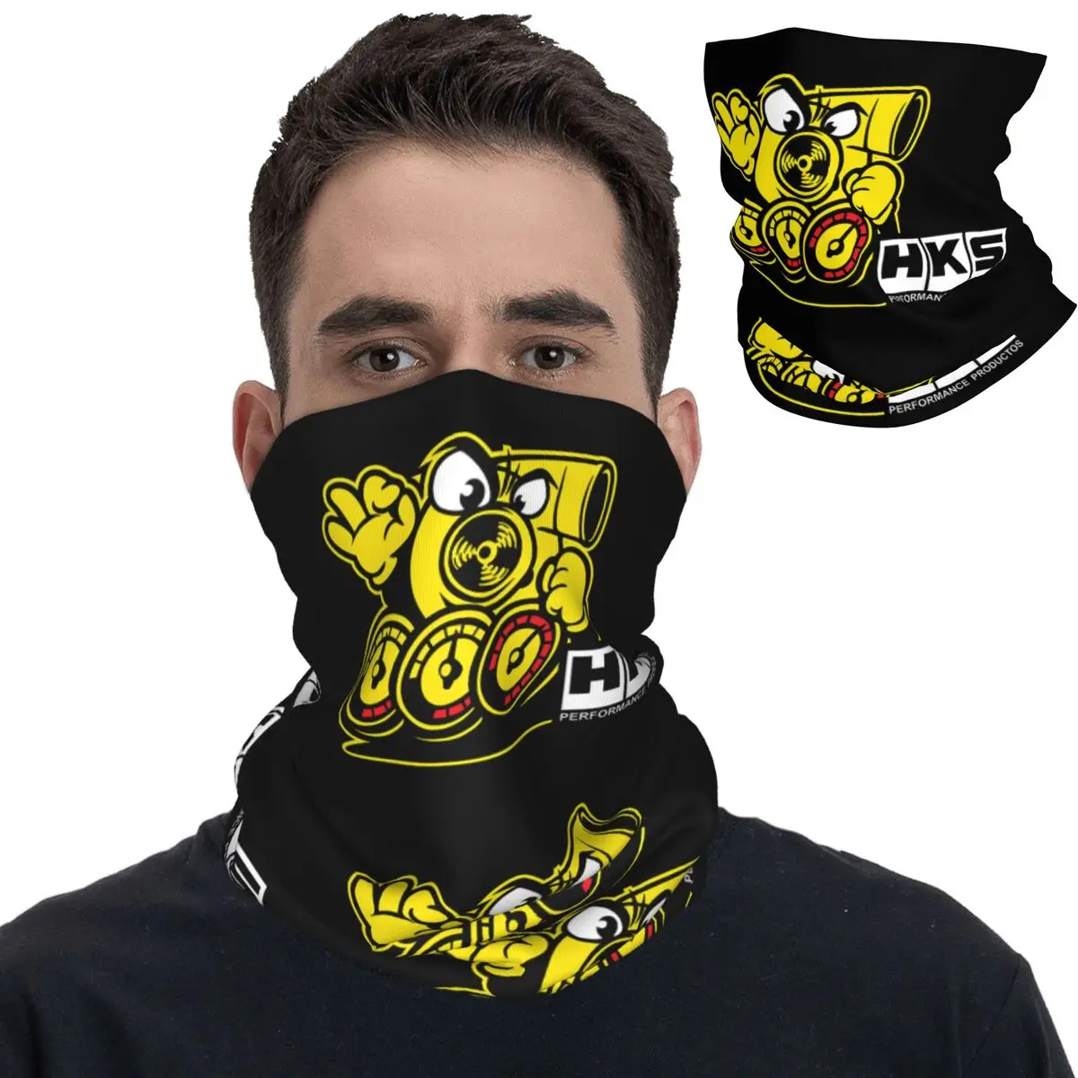 HKS Flag Bandana Neck Gaiter Printed Car Power Mask Scarf Multi-use Headband Cycling for Men Women Adult All Season