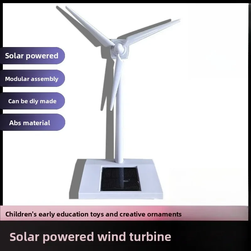 Premium Solar Powered Windmill Model DIY Building Kit Kids Educational Electronic Toy Farm Decor