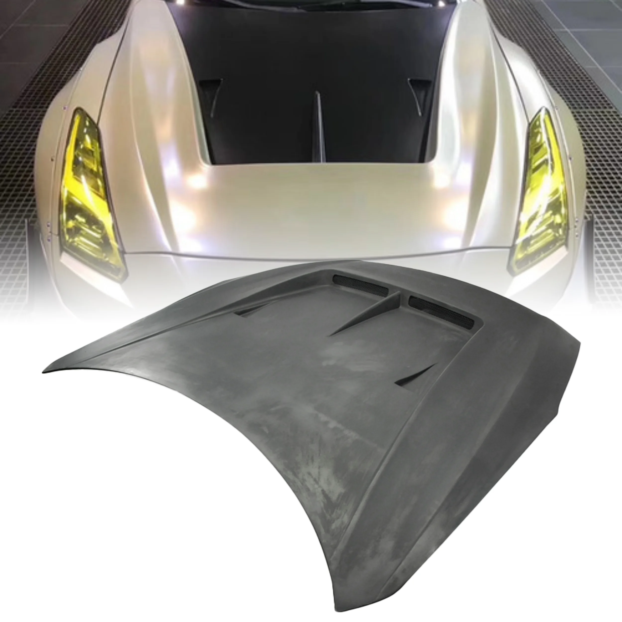 

Nissan Skyline GTR35 Специальный капот из стекловолокна Капот двигателя автомобиля Премиум-аксессуар типа бампера