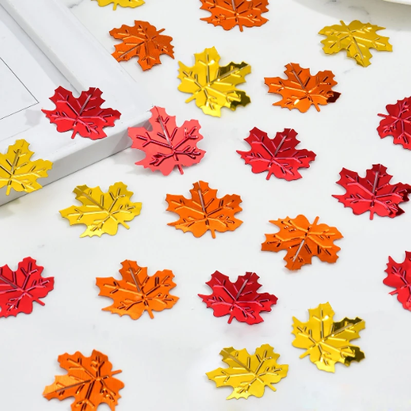 15g Halloween Maple Leaf Confetti Glitter Thanksgiving Table Confetti Halloween Party Decorations Autumn Leaf DIY Accessories