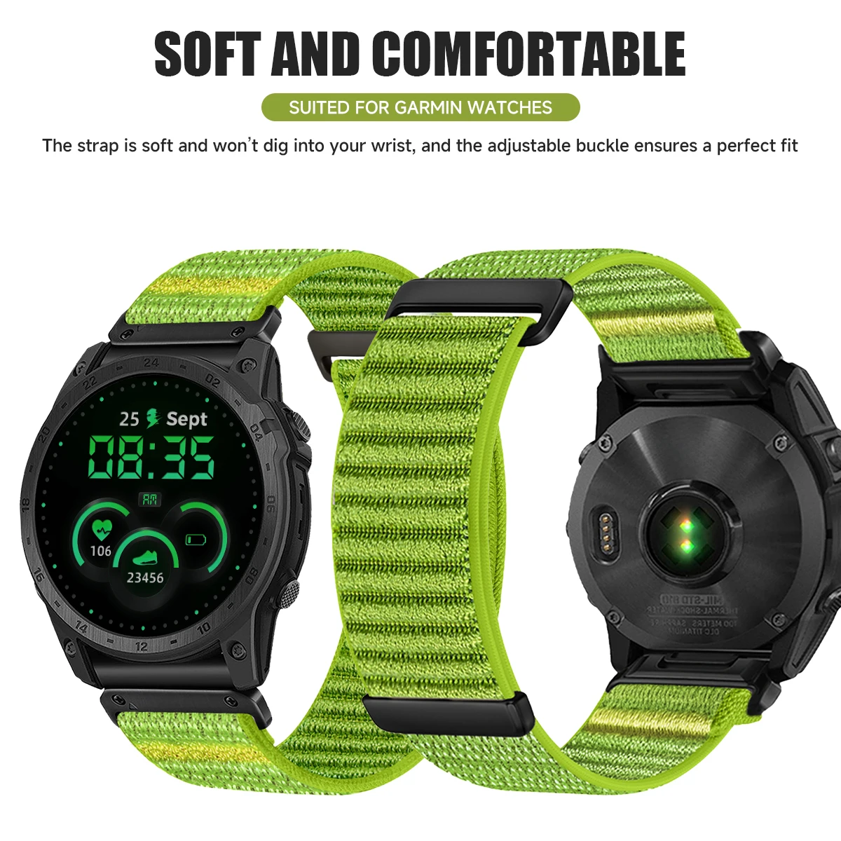 20/22/26mm Watch Band For Garmin Fenix 8 6 6x 7 7x Pro 5 5x Plus Two-Piece Magic Tape Nylon Tactix 8/Enduro 3 Sport Wrist Strap