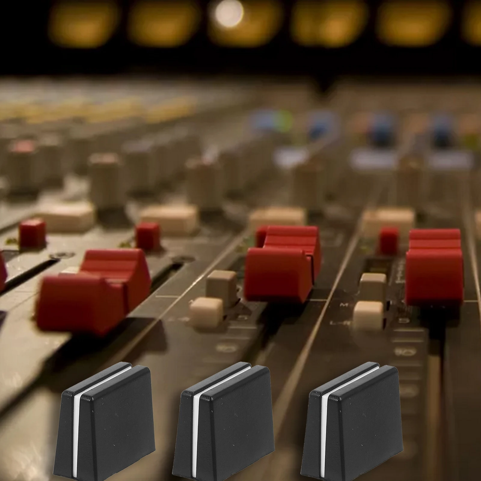 

10pcs Push Button Cap 4Mm Inner Hole Slider Fader Knobs For Audio Mixer Console Replacement Black Abs Mixer Accessories