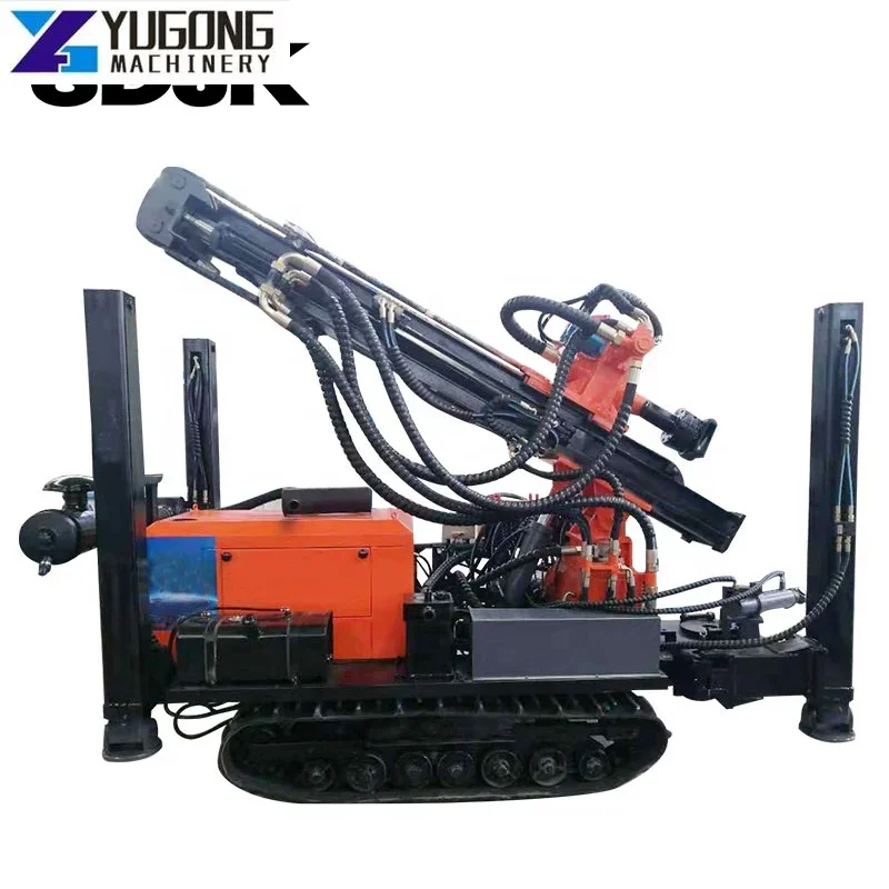 180M Easy to Operate Depth 180m Diesel Rotary Portable Rubber Crawler Water Well Drilling Rig