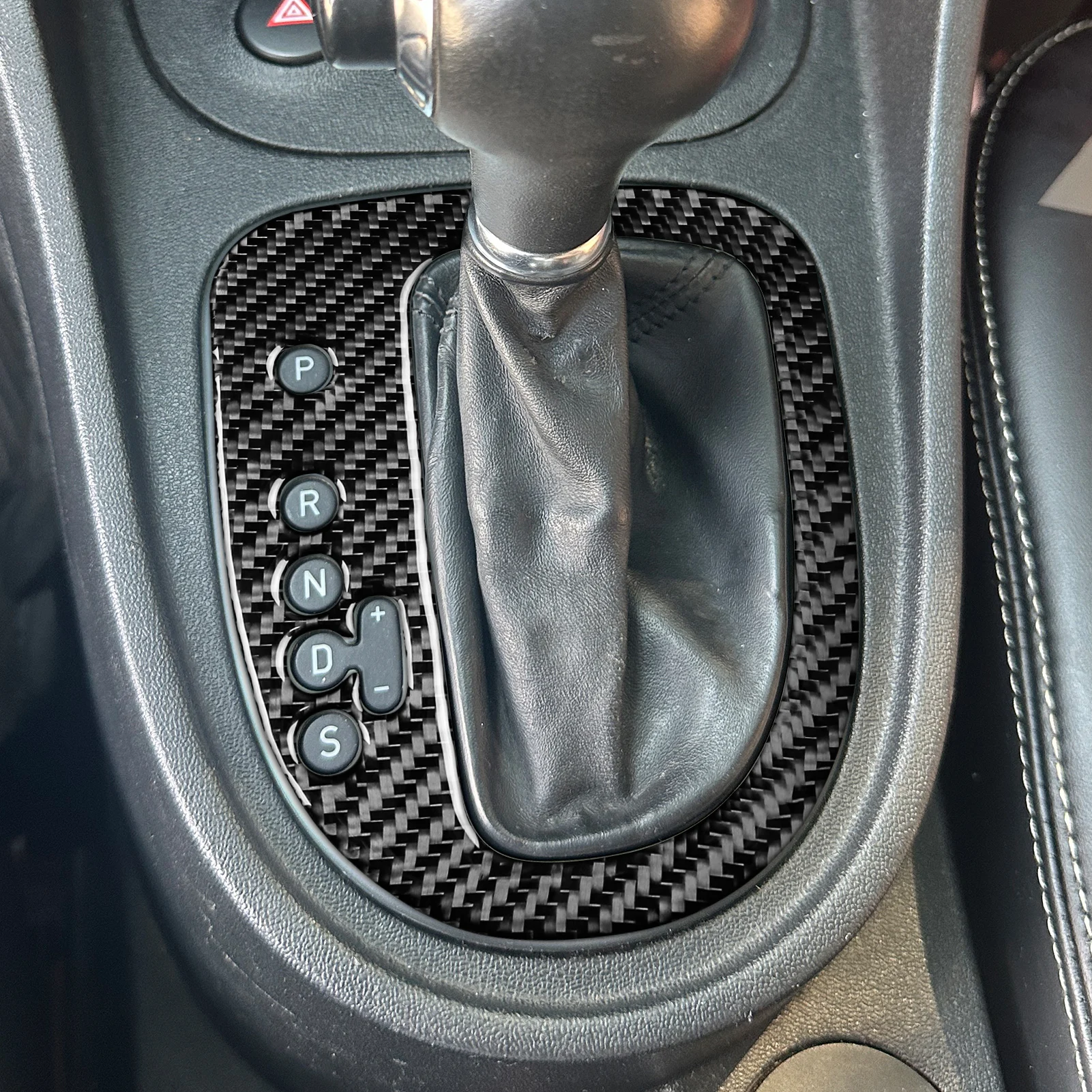 For Seat Leon 2005-2012 Carbon Fiber Central Gear Shift Control Panel Trim Cover Car Accessories Interior Decoration Sticker view 3