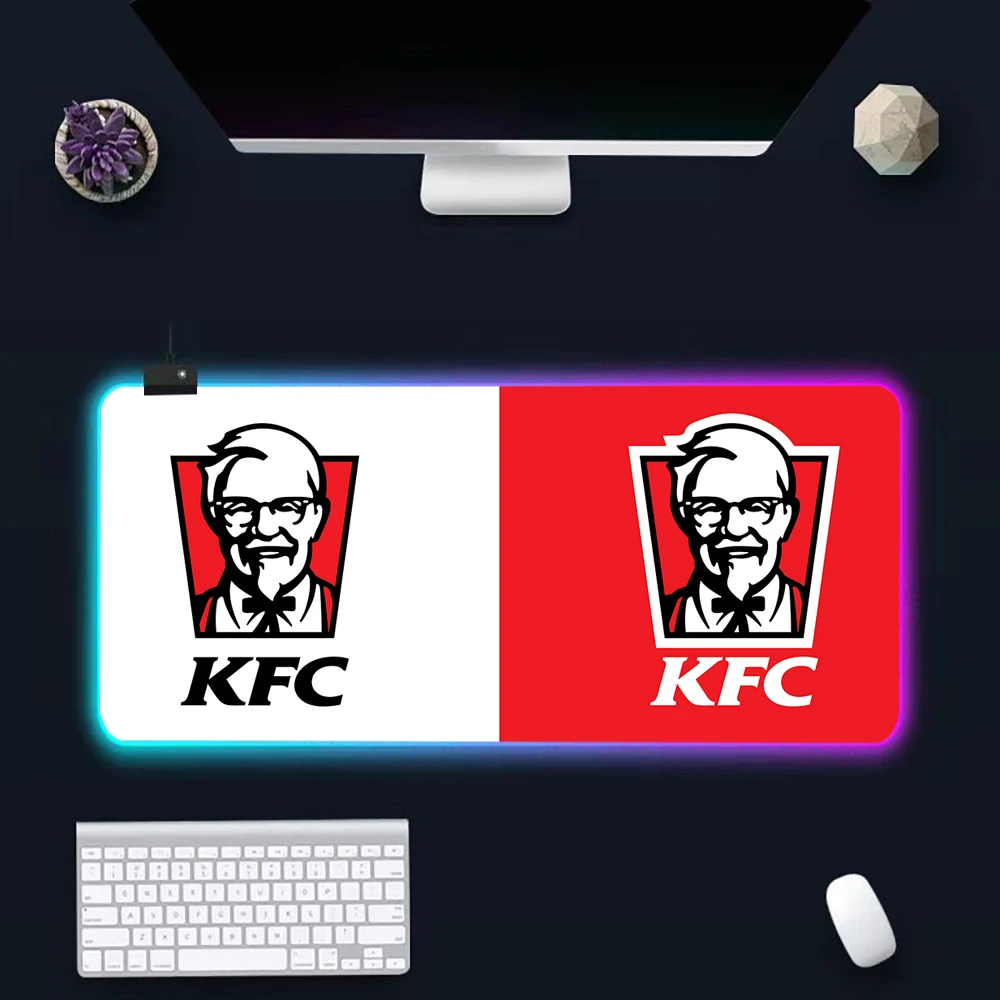 

Brand Art-KFC RGB Pc Gamer Keyboard Mouse Pad Mousepad LED Glowing Mouse Mats Rubber Gaming Computer Mausepad