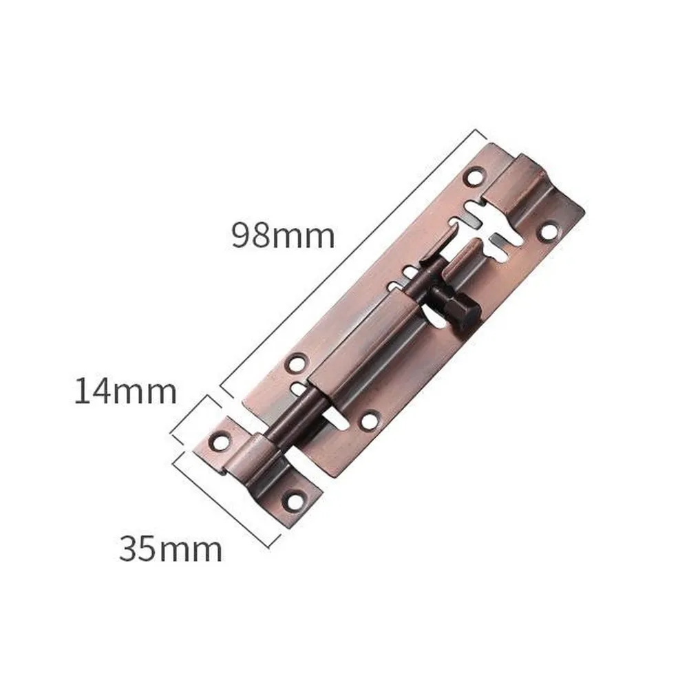 Stainless Steel 6 Inch For Surface Mounted Slide Bolt Latch for Wooden Interior Doors Cabinets and Residential Function