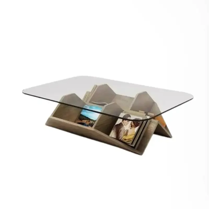 Chinese Glass Coffee Tables Wooden Black Brown Center Decor Coffee Tables Luxury Designer Nordic Mesa De Centro Furniture Home