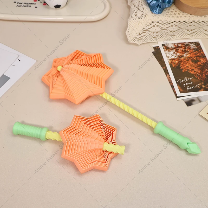 3D Printed Sensory Scepter Spinner Fidget Toys Star Model Visual Illusion Whirling Spiral Ornaments Stress Relief Board Game