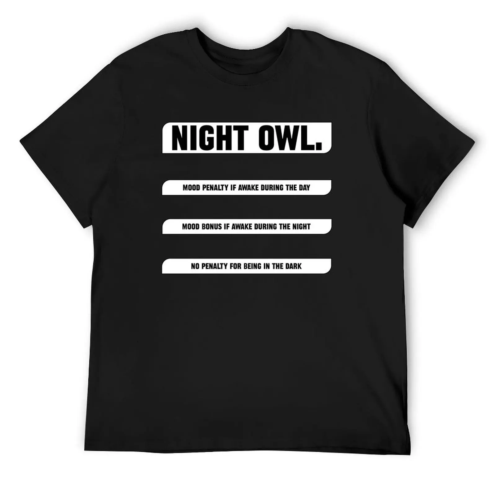 Футболка Night Owl trait rimworld meme, винтажная одежда, черные винтажные мужские белые футболки