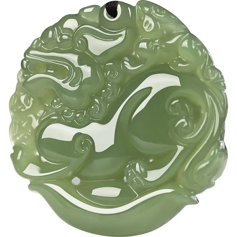 Hetian Green Jade Pixiu Pendant, Unisex, Attracting Wealth And Good Fortune