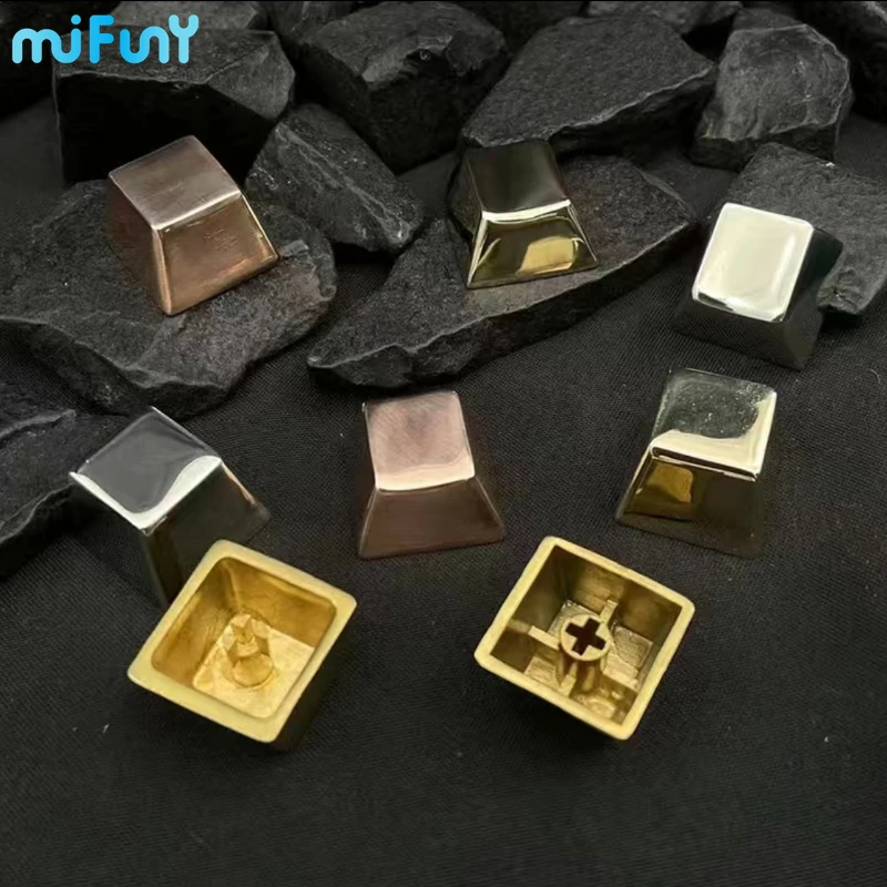 Pure Copper Point Keycap Simplicity Glossy Original Personality Keycaps Cross Axis Universal Mechanical Keyboard Accessories