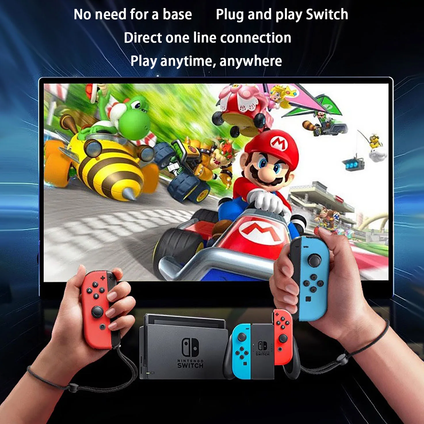 Ahxjka 24,5 monitor portátil 2560p display externo 165hz tela ips com porta usb c mini-hdmi para laptop mac pc xbox ps switch